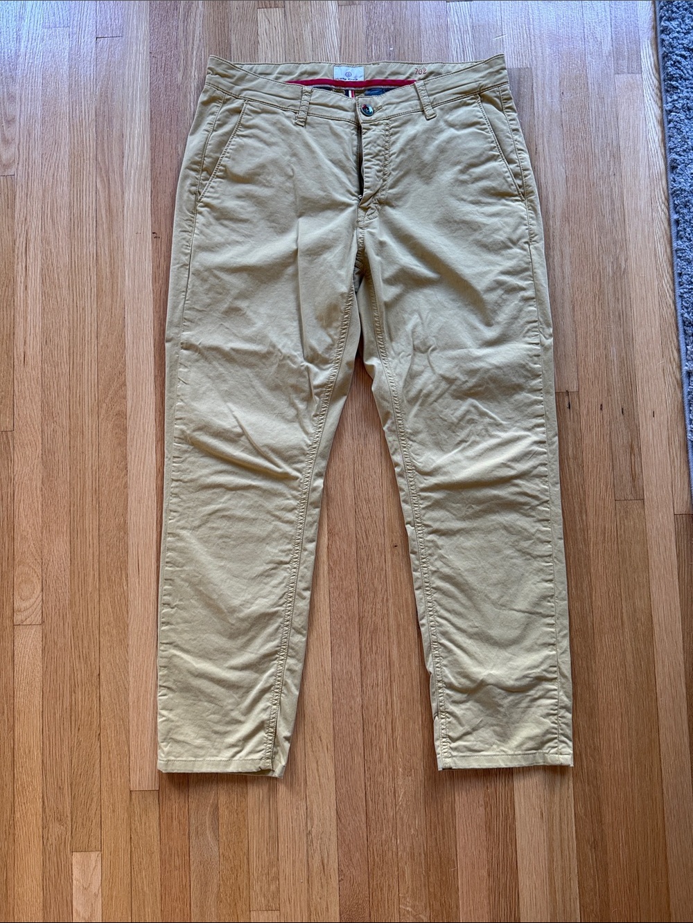 Serge Blanco Men's Slim Chino Pants in Yellow
